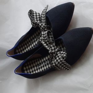 Rothys Mary Jane Flats in Ink Gingham Retired 11